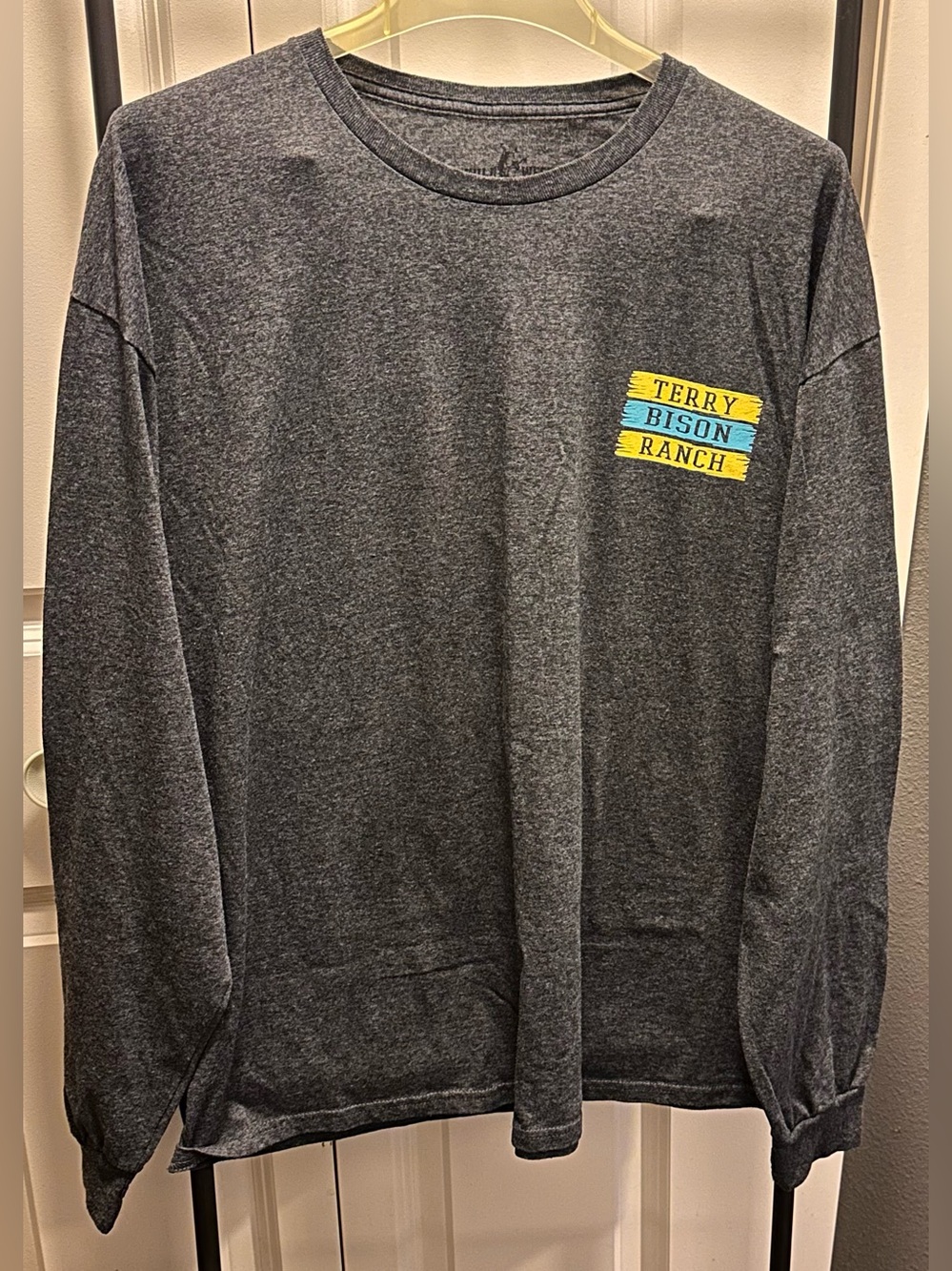 Terry Bison Ranch Gray Long Sleeve Tee